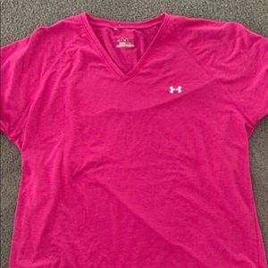 Pink under armour shirt